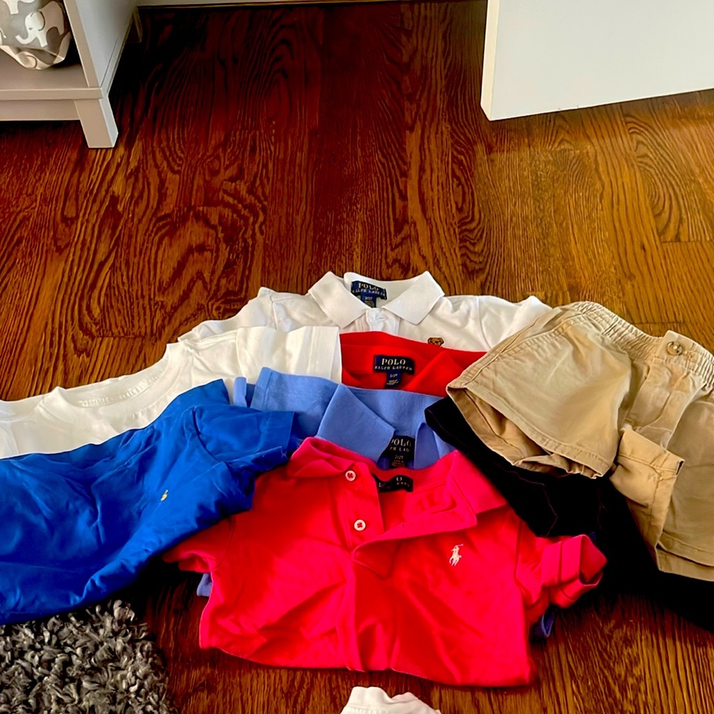 Lot of all boys size 2T Ralph Lauren tops and shorts. All very gently used.